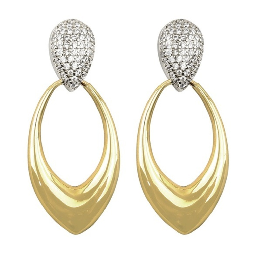 NWT Panacea TWO TONE MARQUISE EARRINGS - Picture 1 of 3